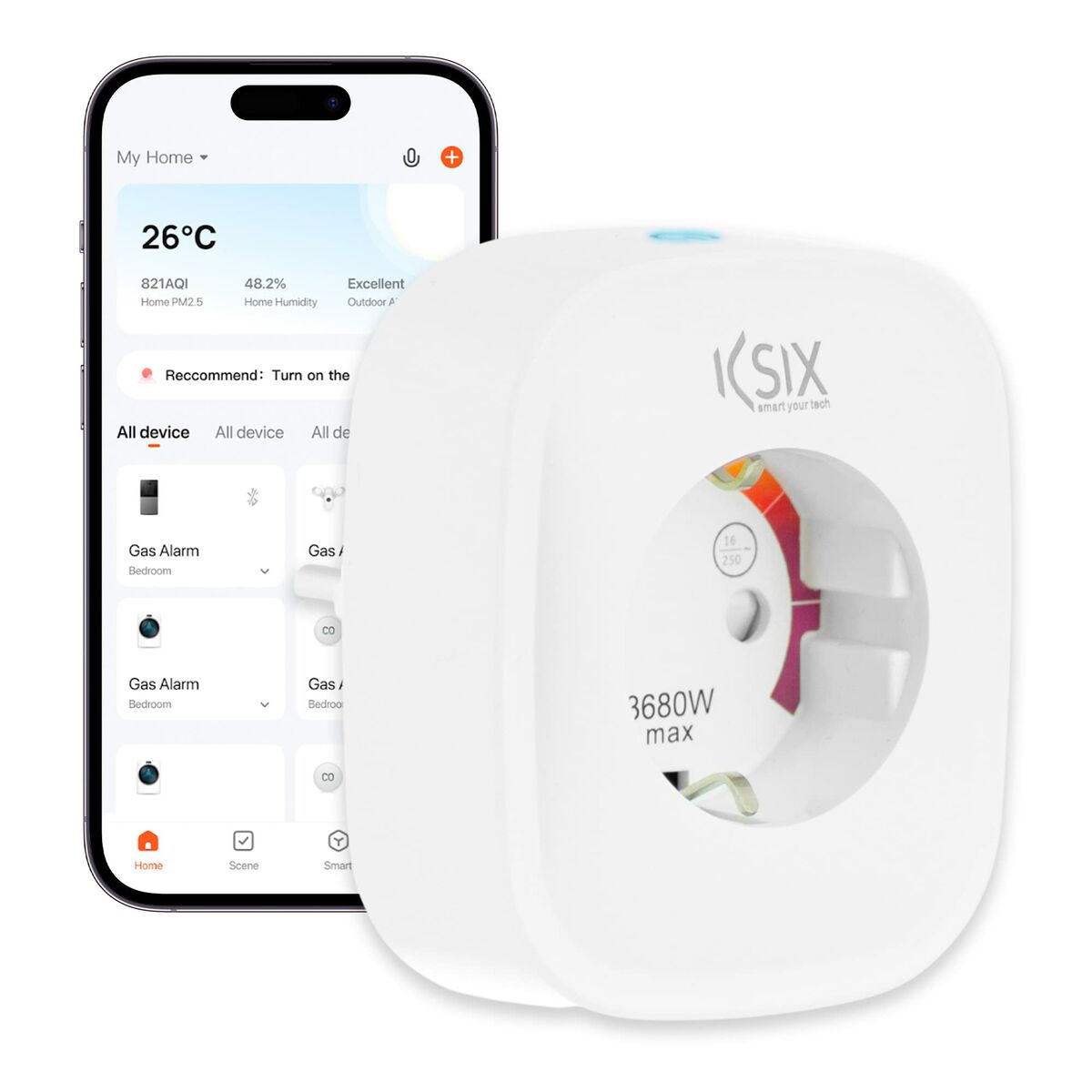 Smart Plug KSIX Smart Energy Slim WIFI 250V White-9