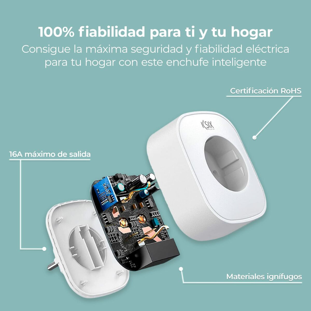 Smart Plug KSIX Smart Energy Slim WIFI 250V White-4