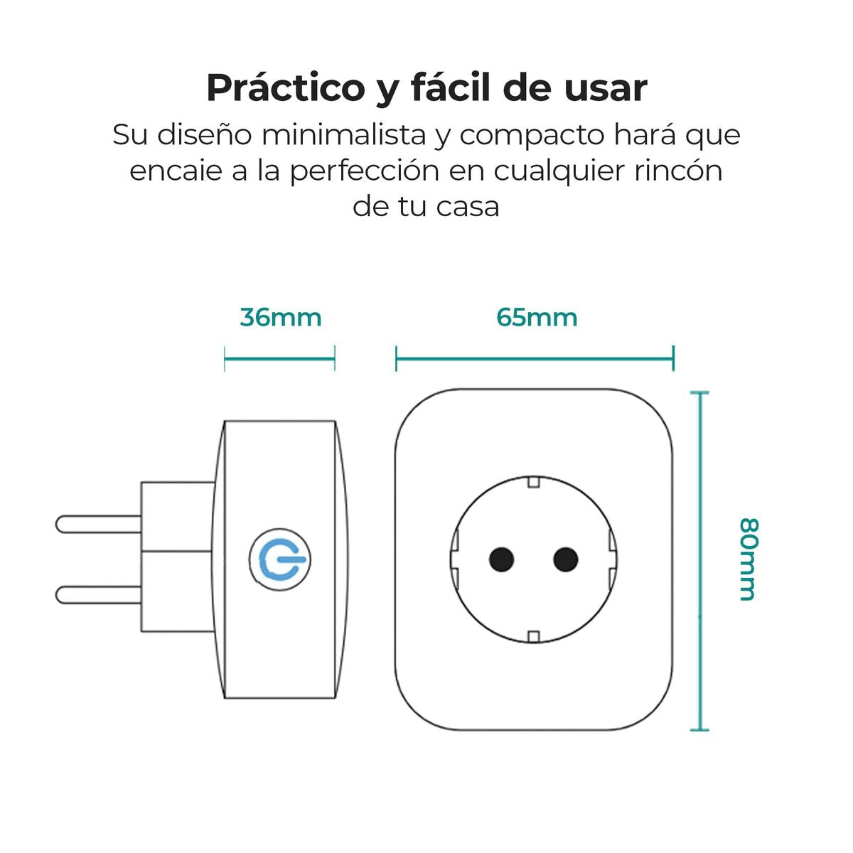 Smart Plug KSIX Smart Energy Slim WIFI 250V White-3