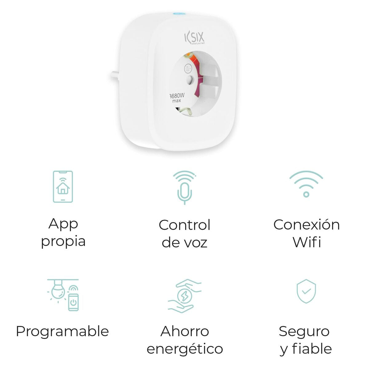 Smart Plug KSIX Smart Energy Slim WIFI 250V White-8